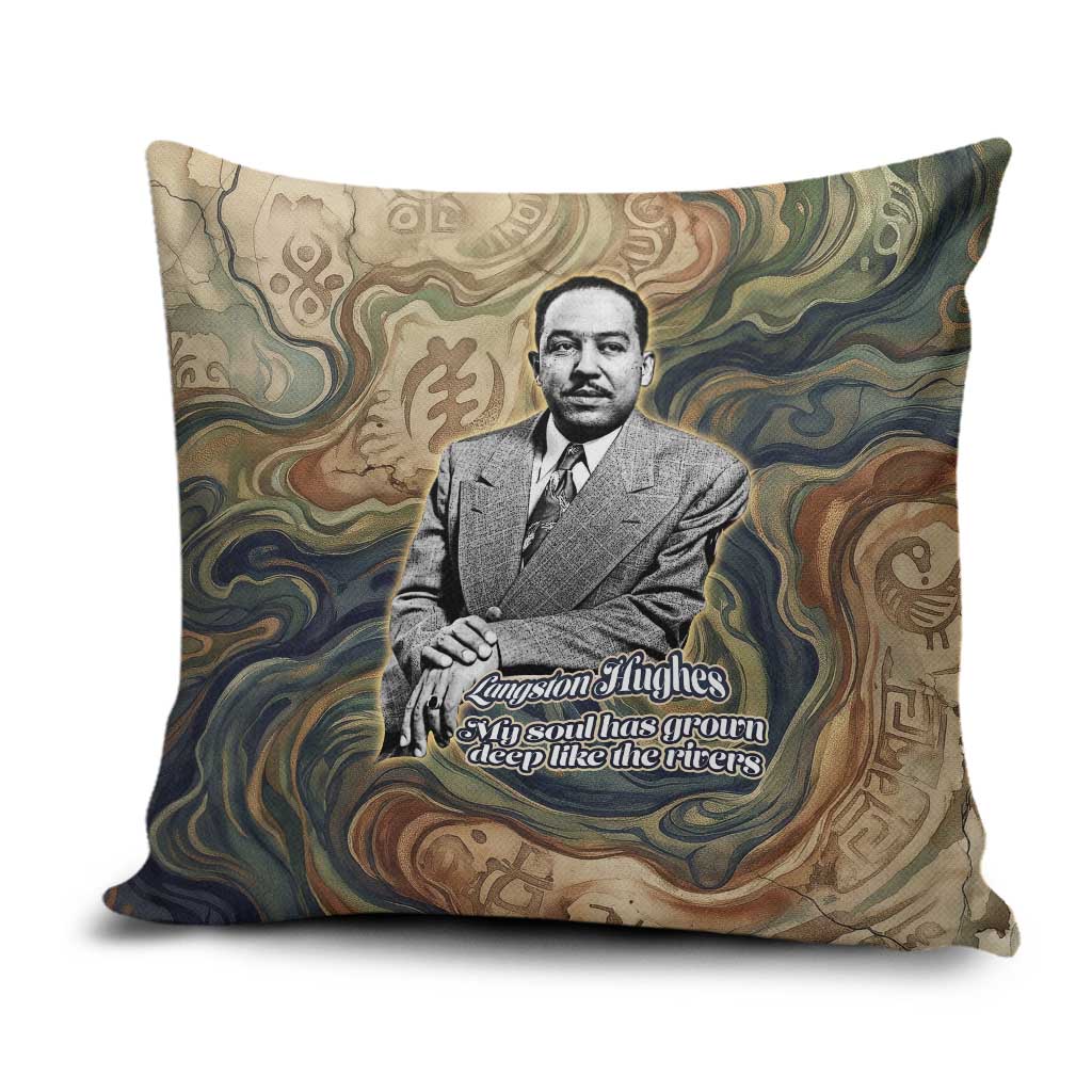 Langston Hughes Pillow Cover My Soul Has Grown Deep Like the Rivers - Wonder Print Shop