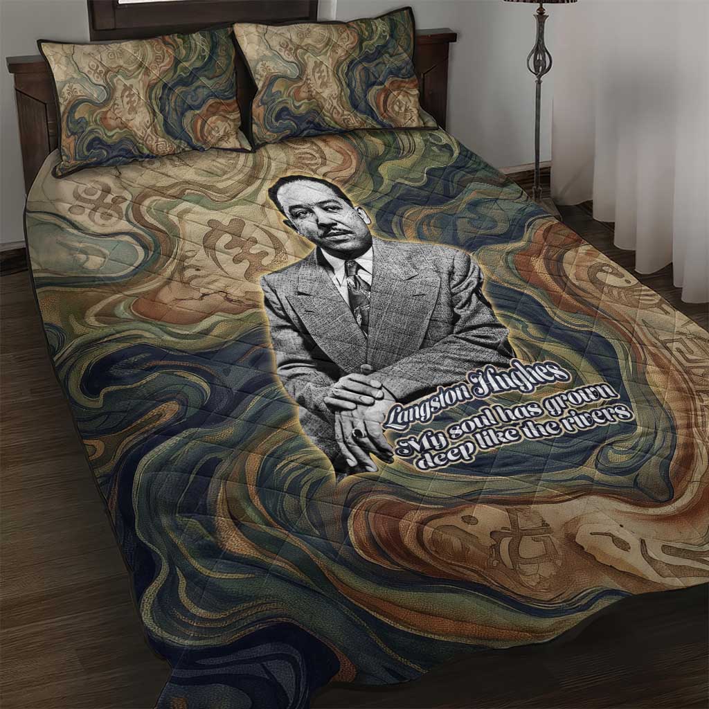 Langston Hughes Quilt Bed Set My Soul Has Grown Deep Like the Rivers - Wonder Print Shop