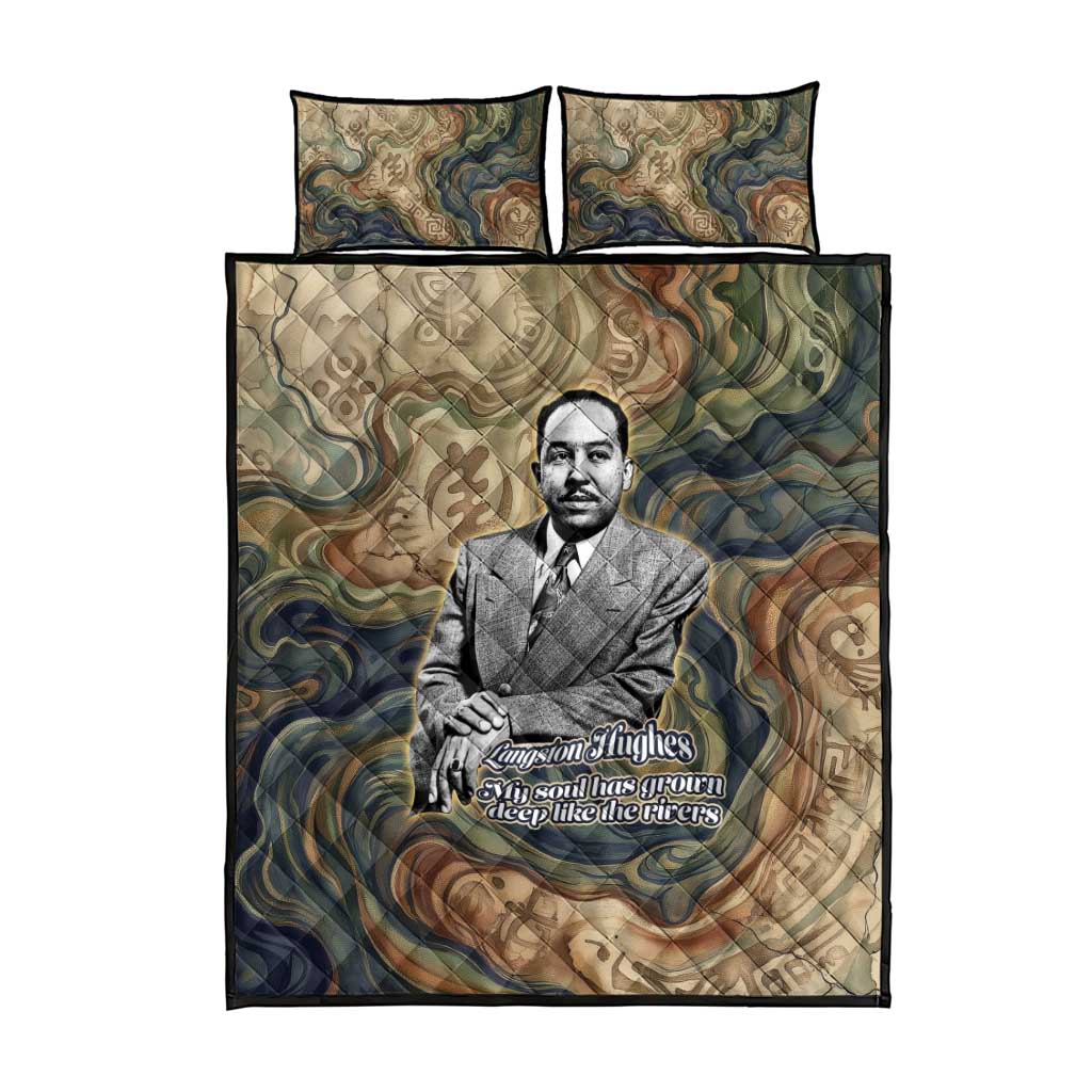 Langston Hughes Quilt Bed Set My Soul Has Grown Deep Like the Rivers - Wonder Print Shop