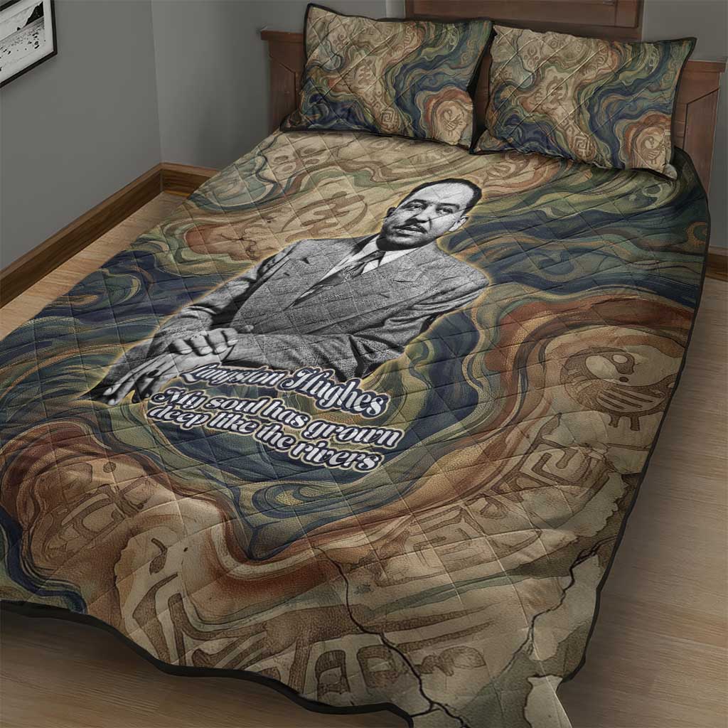 Langston Hughes Quilt Bed Set My Soul Has Grown Deep Like the Rivers - Wonder Print Shop