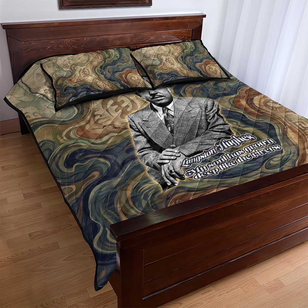 Langston Hughes Quilt Bed Set My Soul Has Grown Deep Like the Rivers - Wonder Print Shop