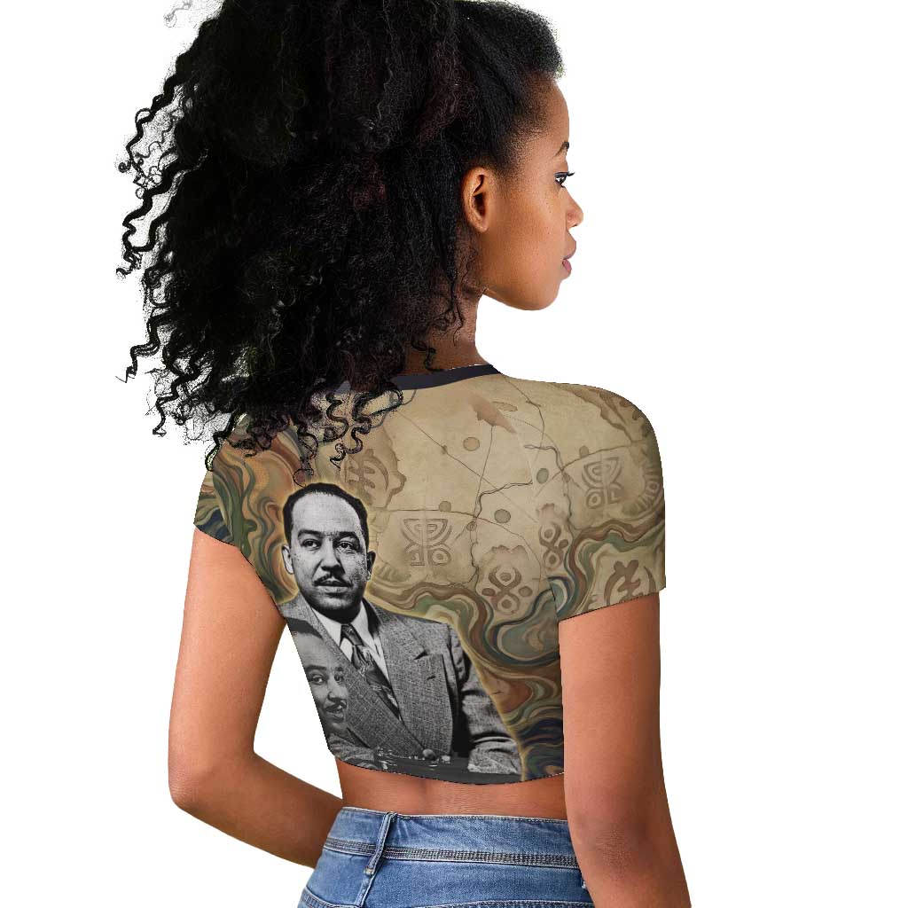 Langston Hughes Raglan Cropped T shirt My Soul Has Grown Deep Like the Rivers - Wonder Print Shop