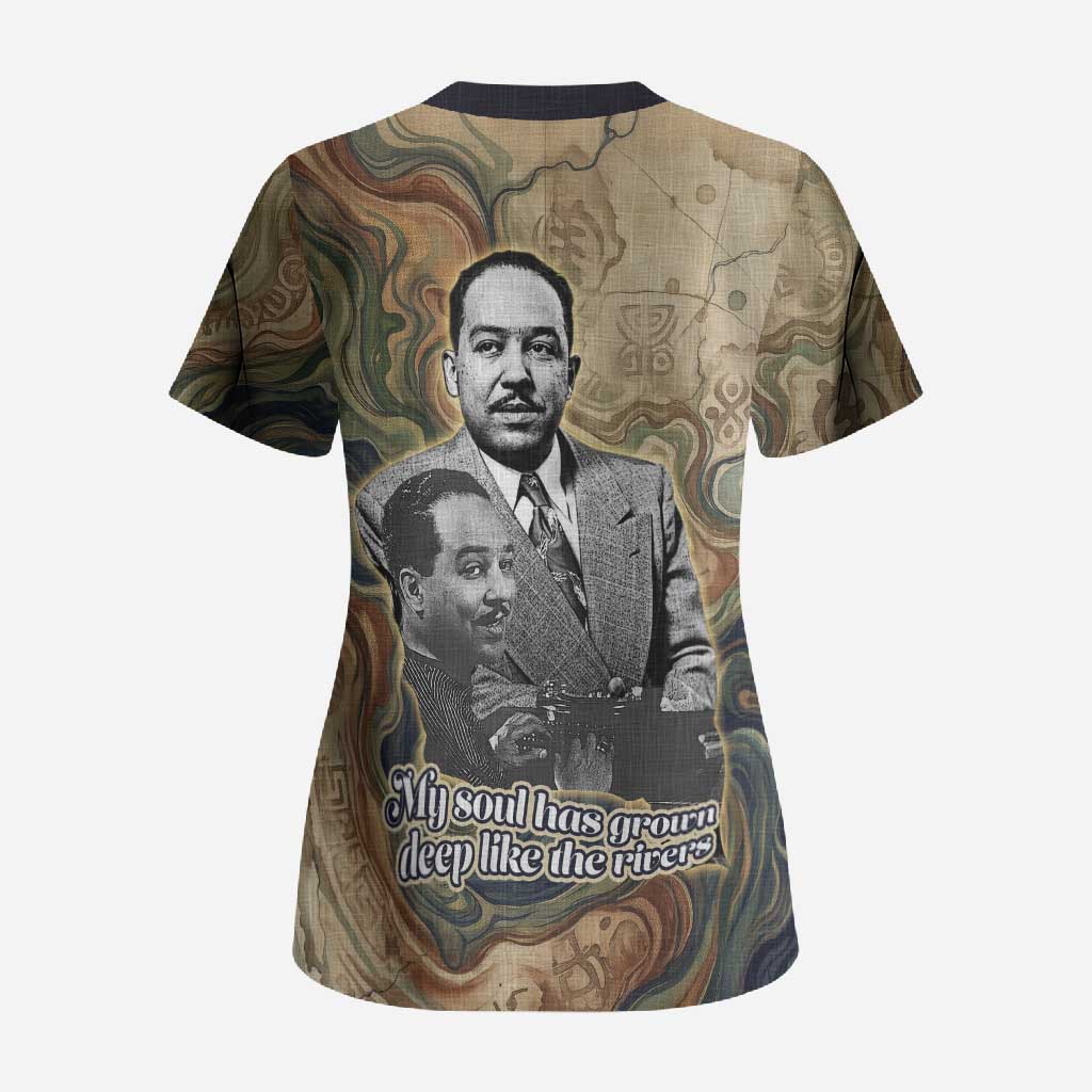 Langston Hughes Scrub Top My Soul Has Grown Deep Like the Rivers - Wonder Print Shop