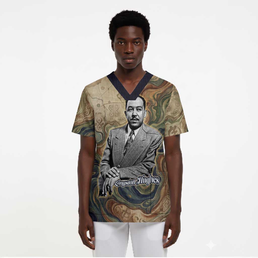 Langston Hughes Scrub Top My Soul Has Grown Deep Like the Rivers - Wonder Print Shop