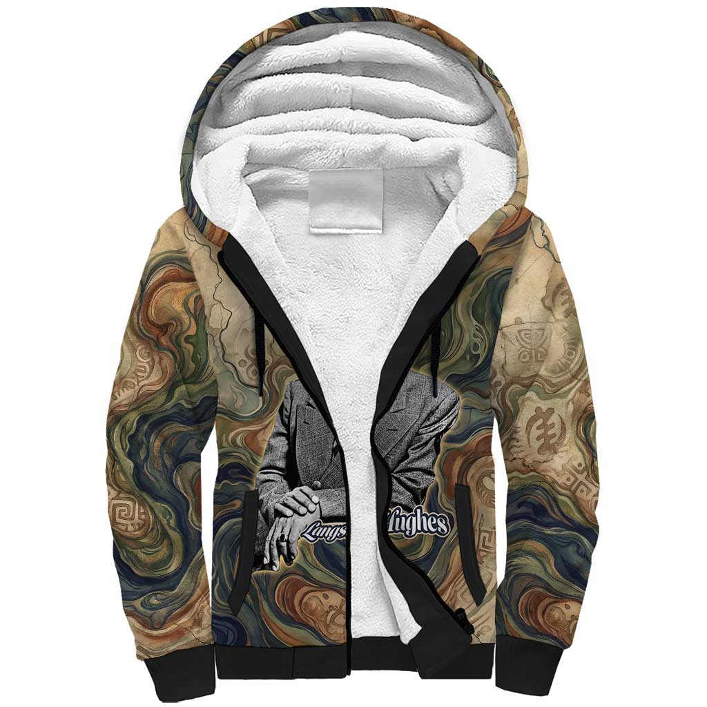 Langston Hughes Sherpa Hoodie My Soul Has Grown Deep Like the Rivers - Wonder Print Shop