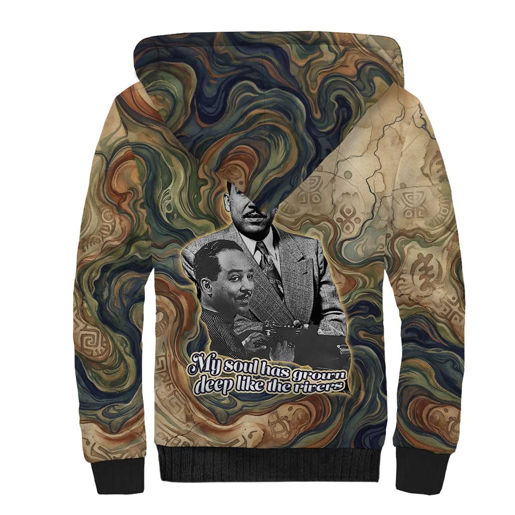 Langston Hughes Sherpa Hoodie My Soul Has Grown Deep Like the Rivers - Wonder Print Shop