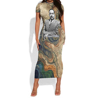 Langston Hughes Short Sleeve Bodycon Dress My Soul Has Grown Deep Like the Rivers - Wonder Print Shop