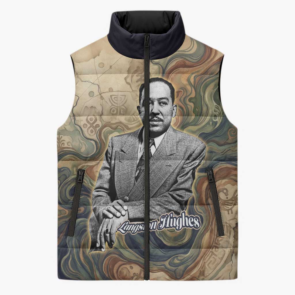 Langston Hughes Sleeveless Puffer Jacket My Soul Has Grown Deep Like the Rivers - Wonder Print Shop