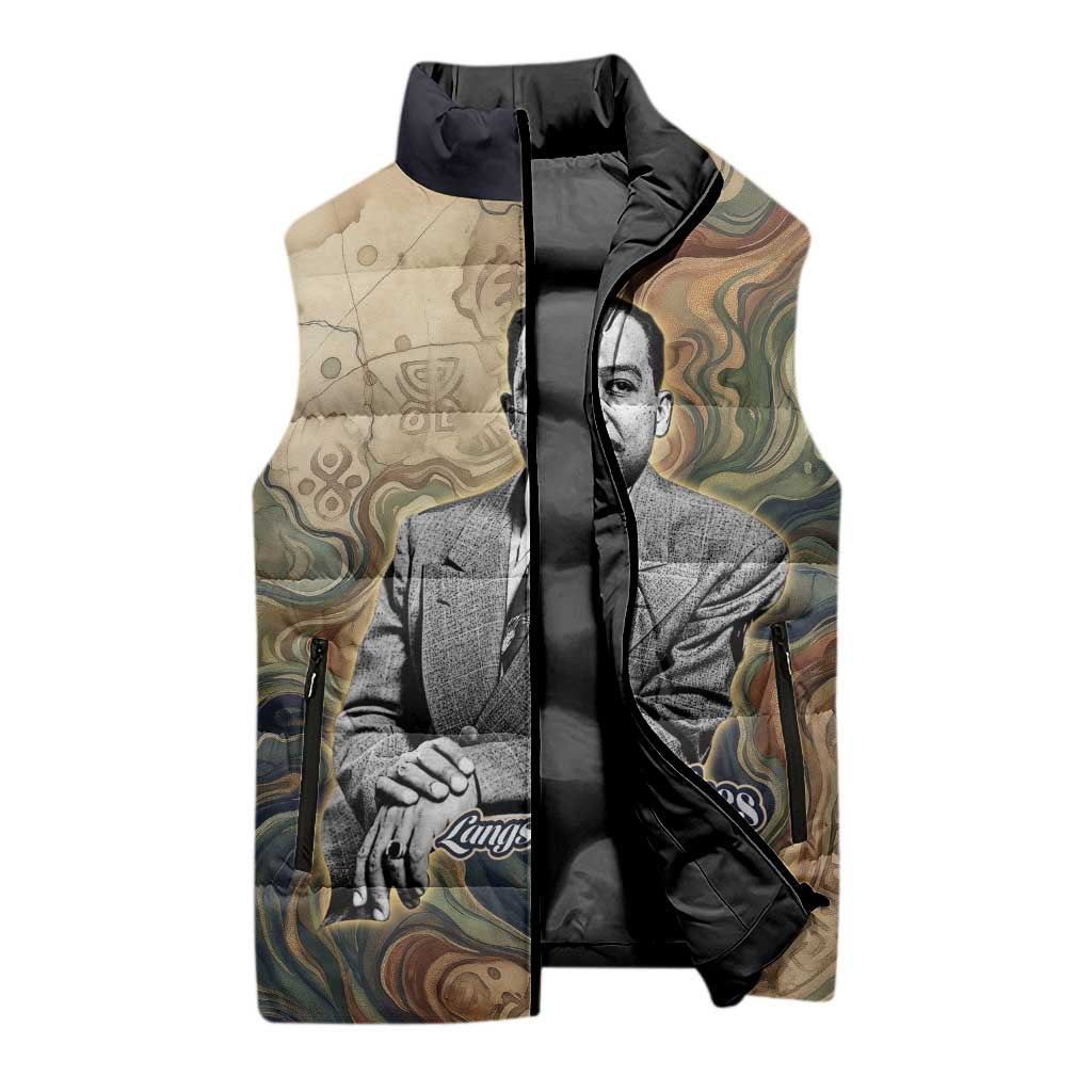 Langston Hughes Sleeveless Puffer Jacket My Soul Has Grown Deep Like the Rivers - Wonder Print Shop