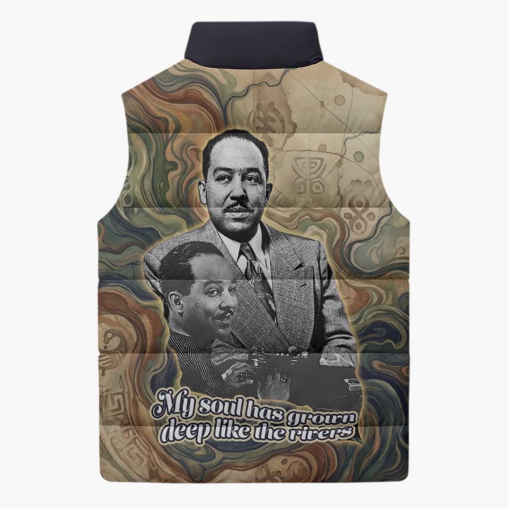 Langston Hughes Sleeveless Puffer Jacket My Soul Has Grown Deep Like the Rivers - Wonder Print Shop