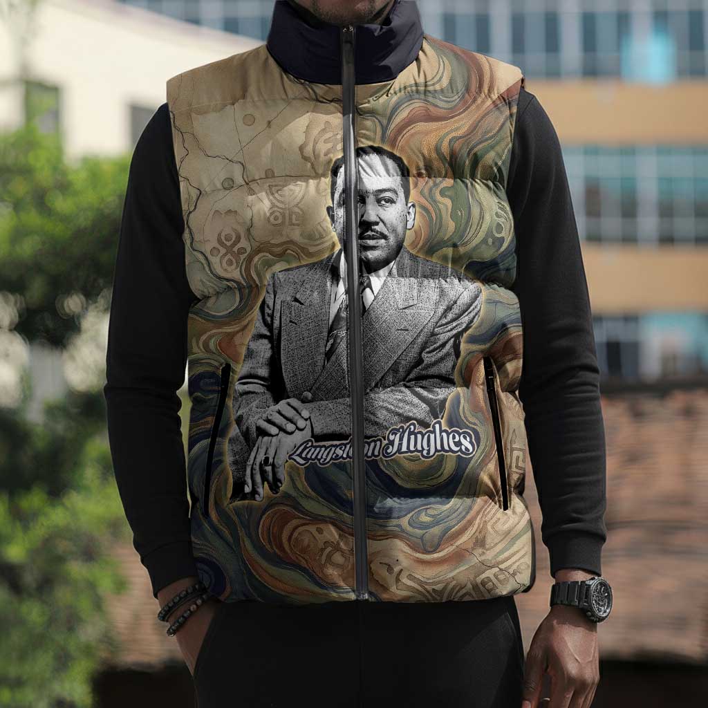 Langston Hughes Sleeveless Puffer Jacket My Soul Has Grown Deep Like the Rivers - Wonder Print Shop