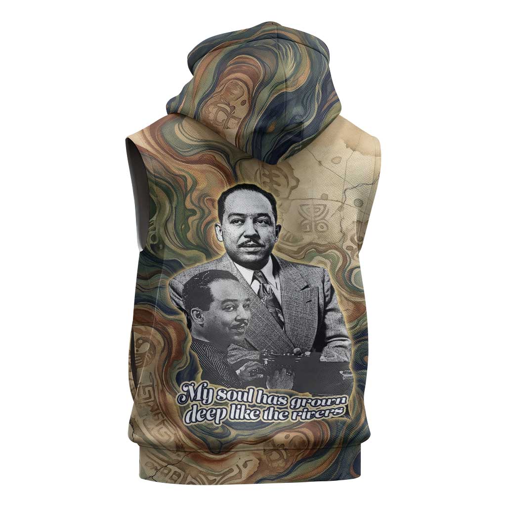 Langston Hughes Sleeveless Zip Hoodie My Soul Has Grown Deep Like the Rivers - Wonder Print Shop