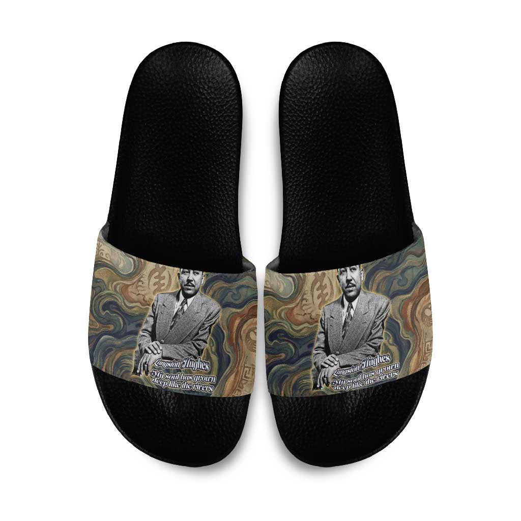 Langston Hughes Slide Sandals My Soul Has Grown Deep Like the Rivers - Wonder Print Shop