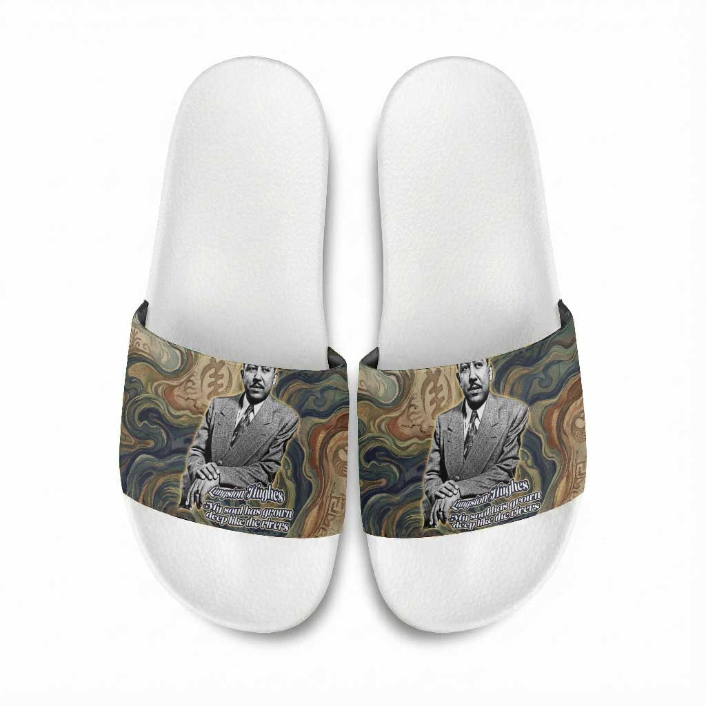 Langston Hughes Slide Sandals My Soul Has Grown Deep Like the Rivers - Wonder Print Shop