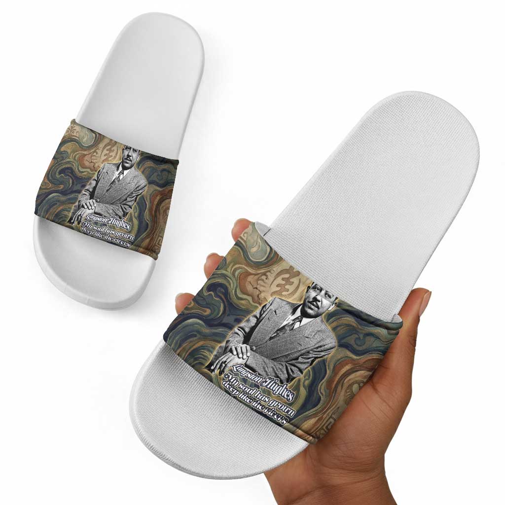 Langston Hughes Slide Sandals My Soul Has Grown Deep Like the Rivers - Wonder Print Shop