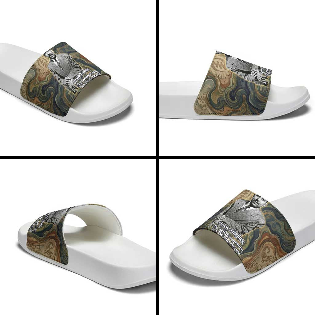 Langston Hughes Slide Sandals My Soul Has Grown Deep Like the Rivers - Wonder Print Shop