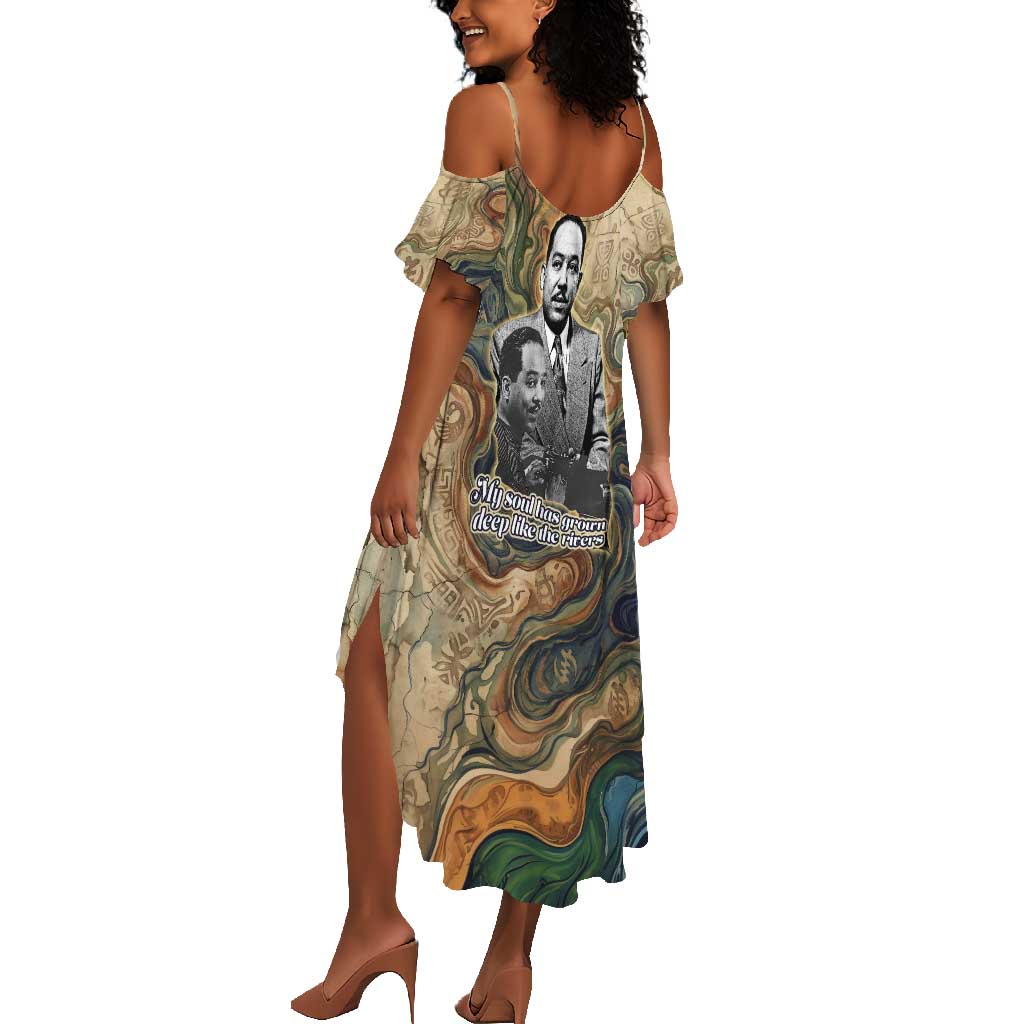 Langston Hughes Summer Maxi Dress My Soul Has Grown Deep Like the Rivers - Wonder Print Shop