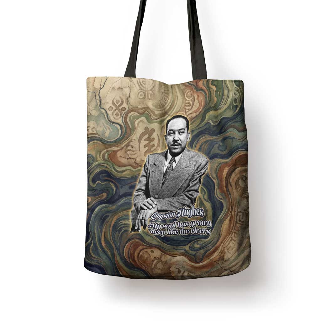 Langston Hughes Tote Bag My Soul Has Grown Deep Like the Rivers - Wonder Print Shop