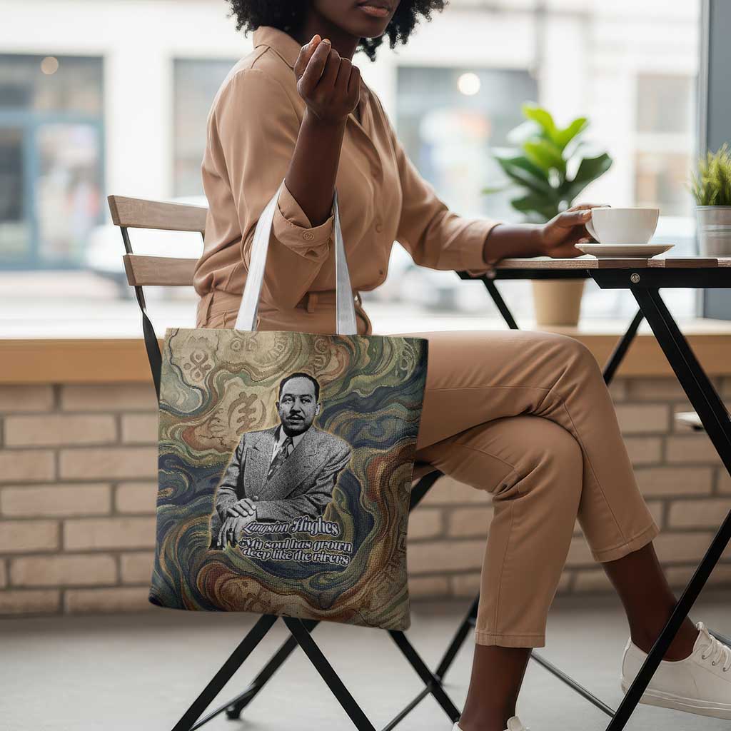 Langston Hughes Tote Bag My Soul Has Grown Deep Like the Rivers - Wonder Print Shop