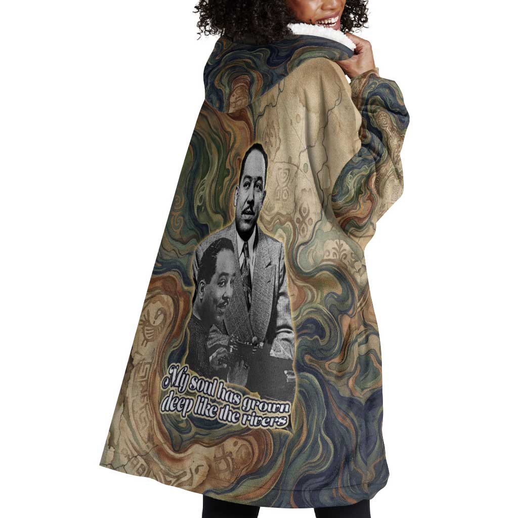 Langston Hughes Wearable Blanket Hoodie My Soul Has Grown Deep Like the Rivers - Wonder Print Shop