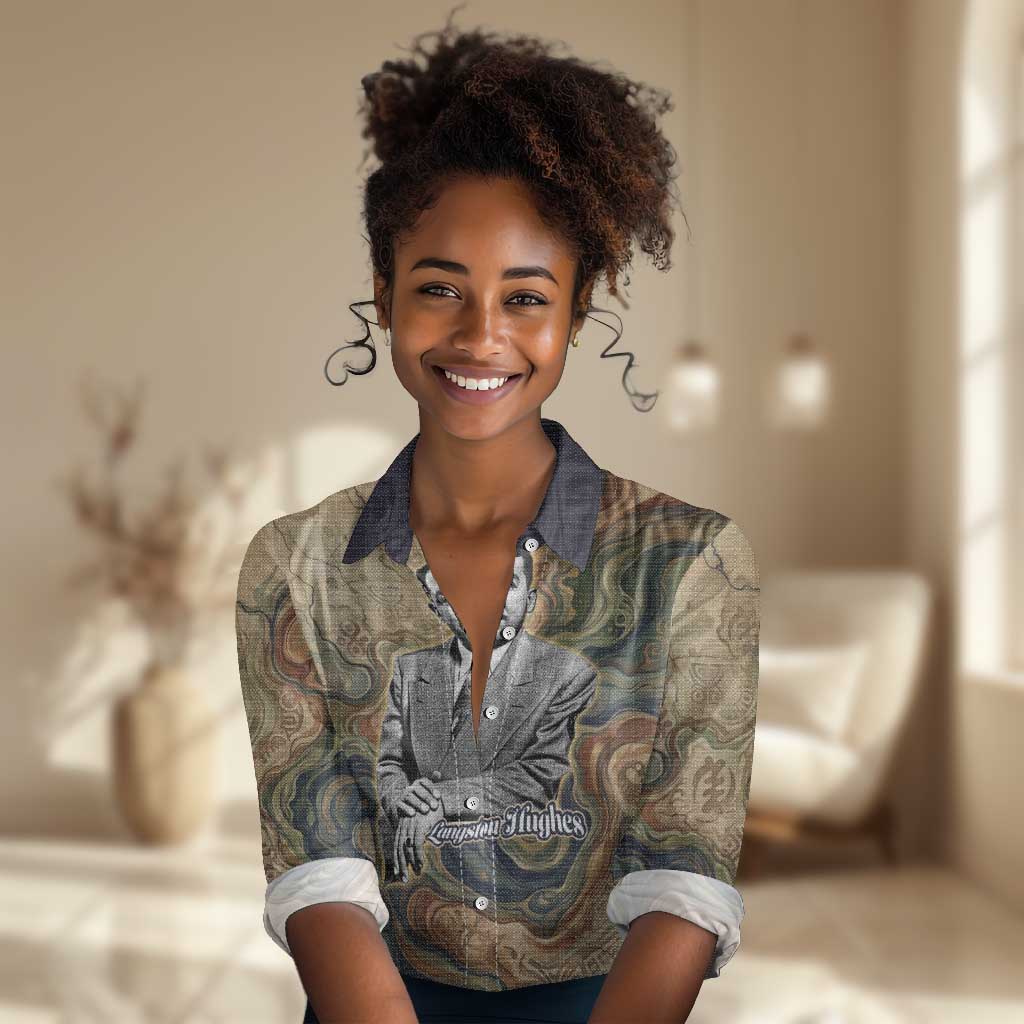 Langston Hughes Women Casual Shirt My Soul Has Grown Deep Like the Rivers - Wonder Print Shop