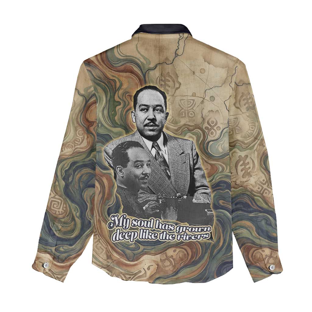 Langston Hughes Women Casual Shirt My Soul Has Grown Deep Like the Rivers - Wonder Print Shop