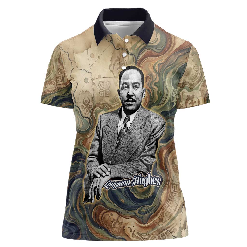 Langston Hughes Women Polo Shirt My Soul Has Grown Deep Like the Rivers - Wonder Print Shop
