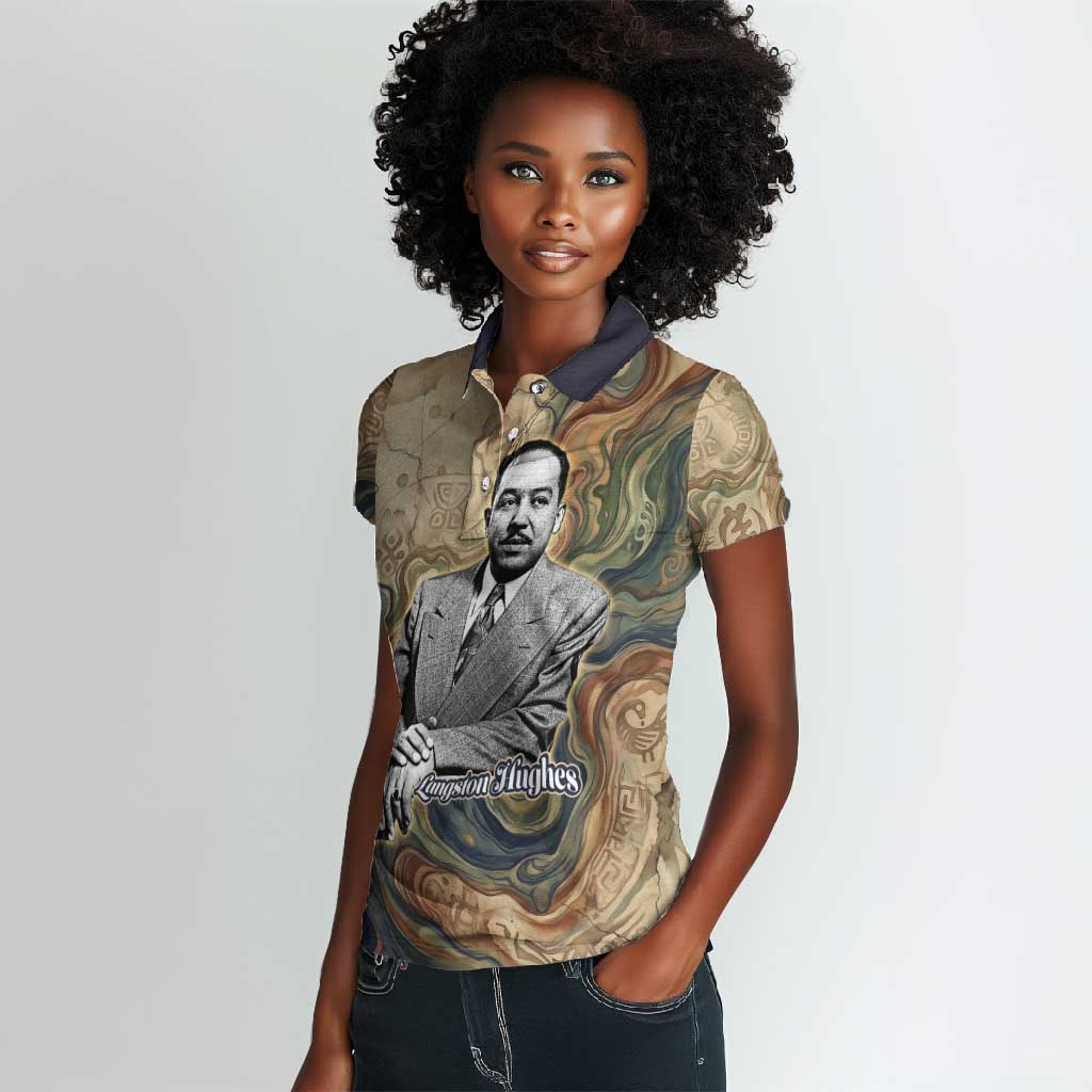 Langston Hughes Women Polo Shirt My Soul Has Grown Deep Like the Rivers - Wonder Print Shop