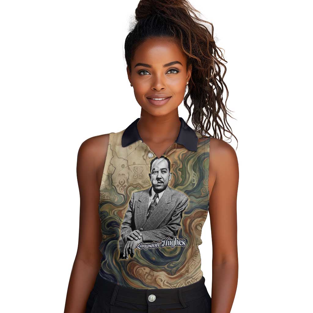 Langston Hughes Women Sleeveless Polo Shirt My Soul Has Grown Deep Like the Rivers - Wonder Print Shop