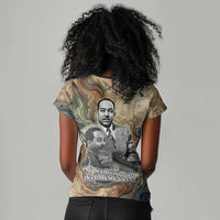 Langston Hughes Women V-Neck T-Shirt My Soul Has Grown Deep Like the Rivers - Wonder Print Shop
