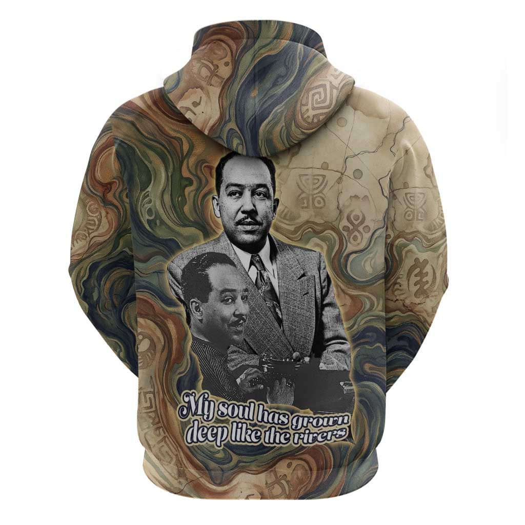 Langston Hughes Zip Hoodie My Soul Has Grown Deep Like the Rivers - Wonder Print Shop
