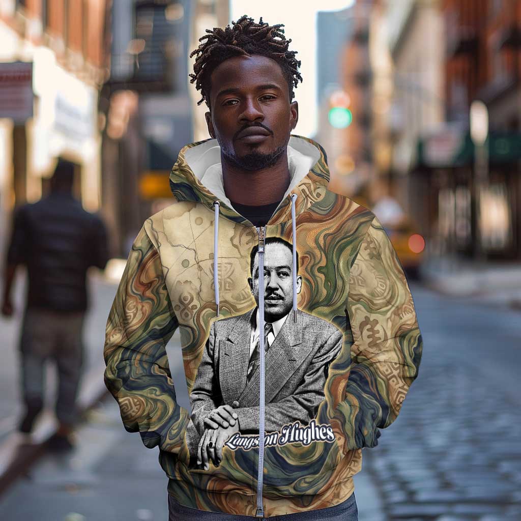 Langston Hughes Zip Hoodie My Soul Has Grown Deep Like the Rivers - Wonder Print Shop