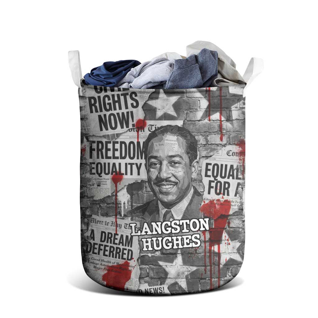 Langston Hughes Laundry Basket Urban Brick Wall Design with Protest Art and Poetry Powerful Quotes - Wonder Print Shop