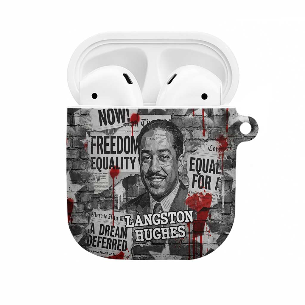 Langston Hughes AirPods Case Urban Brick Wall Design with Protest Art and Poetry Powerful Quotes - Wonder Print Shop