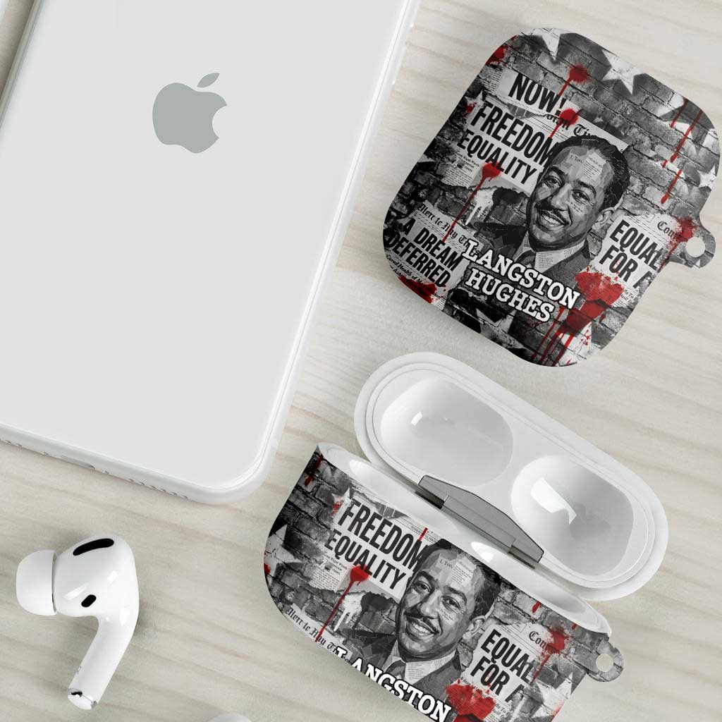 Langston Hughes AirPods Case Urban Brick Wall Design with Protest Art and Poetry Powerful Quotes - Wonder Print Shop