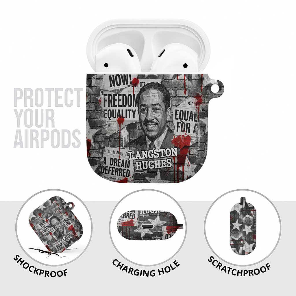 Langston Hughes AirPods Case Urban Brick Wall Design with Protest Art and Poetry Powerful Quotes - Wonder Print Shop