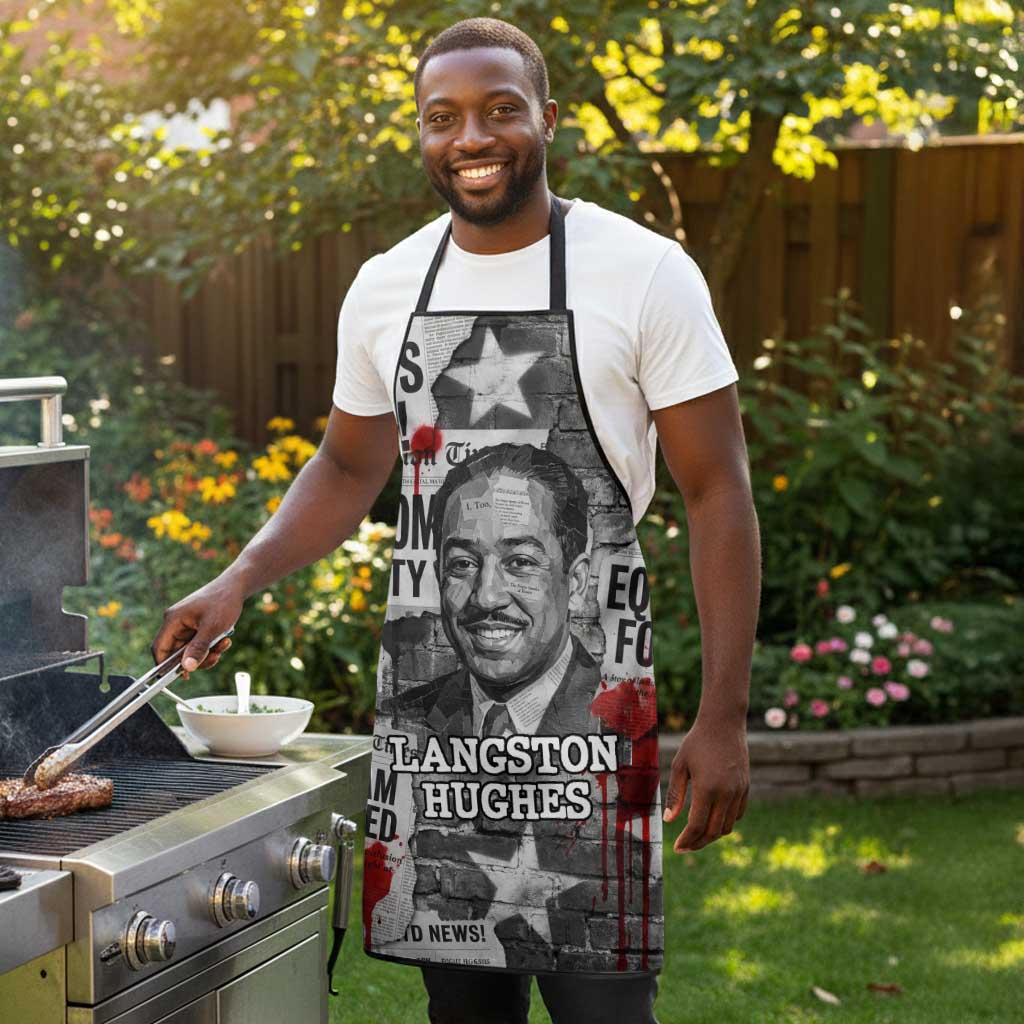Langston Hughes Apron Urban Brick Wall Design with Protest Art and Poetry Powerful Quotes - Wonder Print Shop