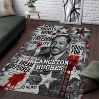 Langston Hughes Area Rug Urban Brick Wall Design with Protest Art and Poetry Powerful Quotes - Wonder Print Shop