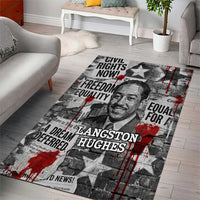 Langston Hughes Area Rug Urban Brick Wall Design with Protest Art and Poetry Powerful Quotes - Wonder Print Shop