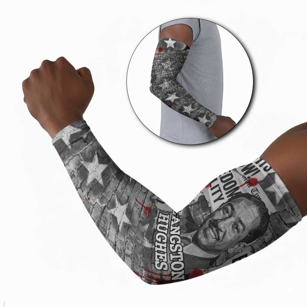 Langston Hughes Arm Sleeves Urban Brick Wall Design with Protest Art and Poetry Powerful Quotes - Wonder Print Shop