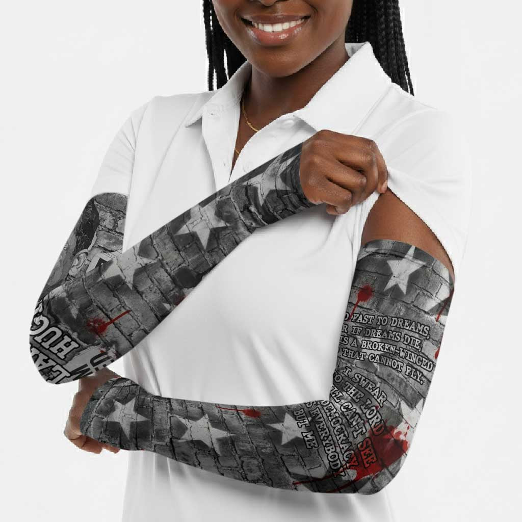 Langston Hughes Arm Sleeves Urban Brick Wall Design with Protest Art and Poetry Powerful Quotes - Wonder Print Shop