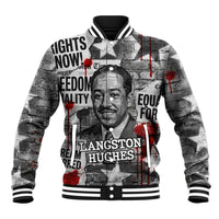 Langston Hughes Baseball Jacket Urban Brick Wall Design with Protest Art and Poetry Powerful Quotes - Wonder Print Shop