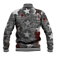 Langston Hughes Baseball Jacket Urban Brick Wall Design with Protest Art and Poetry Powerful Quotes - Wonder Print Shop