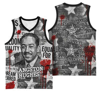 Langston Hughes Basketball Jersey Urban Brick Wall Design with Protest Art and Poetry Powerful Quotes - Wonder Print Shop