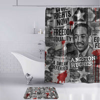 Langston Hughes Bathroom Set Urban Brick Wall Design with Protest Art and Poetry Powerful Quotes - Wonder Print Shop