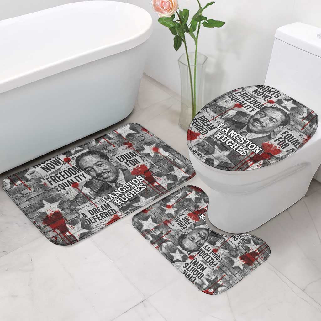 Langston Hughes Bathroom Set Urban Brick Wall Design with Protest Art and Poetry Powerful Quotes - Wonder Print Shop