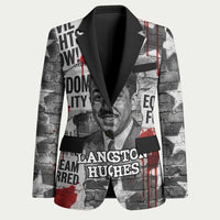 Langston Hughes Blazer Urban Brick Wall Design with Protest Art and Poetry Powerful Quotes - Wonder Print Shop