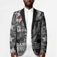 Langston Hughes Blazer Urban Brick Wall Design with Protest Art and Poetry Powerful Quotes - Wonder Print Shop