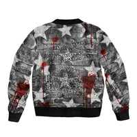 Langston Hughes Bomber Jacket Urban Brick Wall Design with Protest Art and Poetry Powerful Quotes - Wonder Print Shop