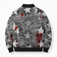 Langston Hughes Bomber Puffer Jacket Urban Brick Wall Design with Protest Art and Poetry Powerful Quotes - Wonder Print Shop